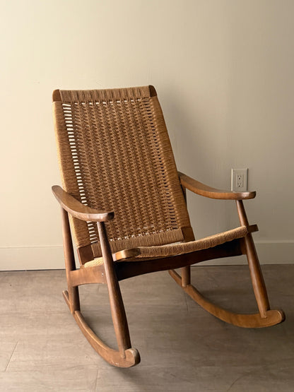 Maple twisted cord rocking chair