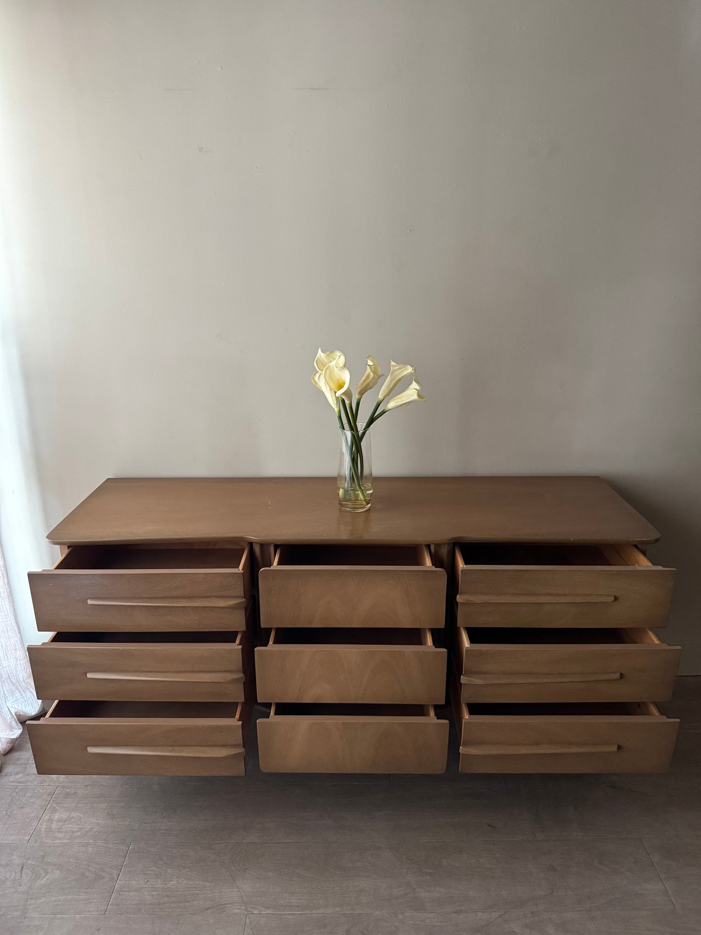 United walnut 9 drawer dresser