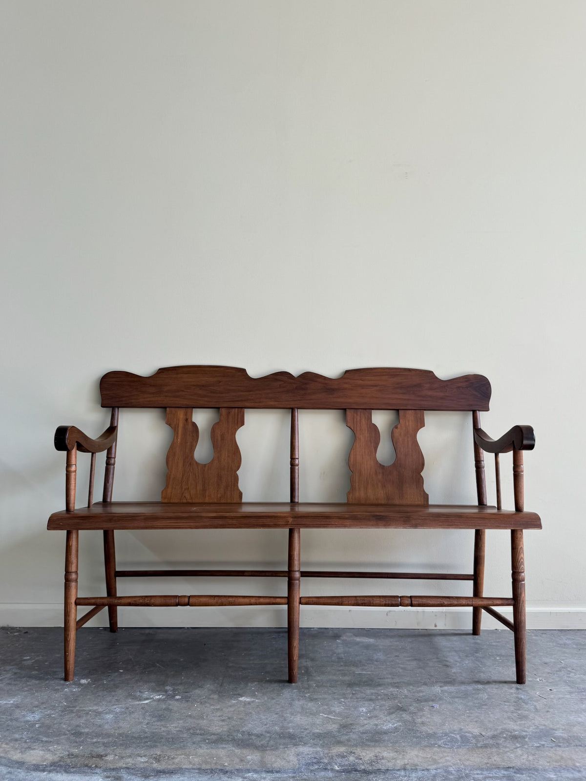 Walnut deacon’s bench