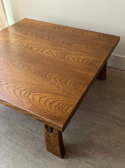 Carl Straub brutalist oak coffee table