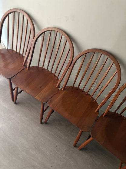 Danish teak hoop-back Windsor dining chairs. Sold in pairs.