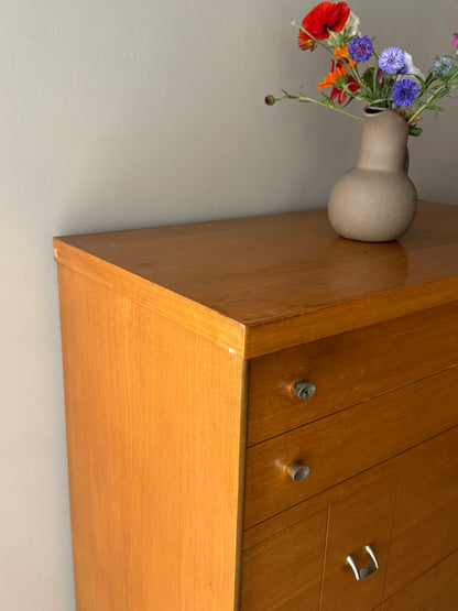 Walnut Dresser with Silver pulls