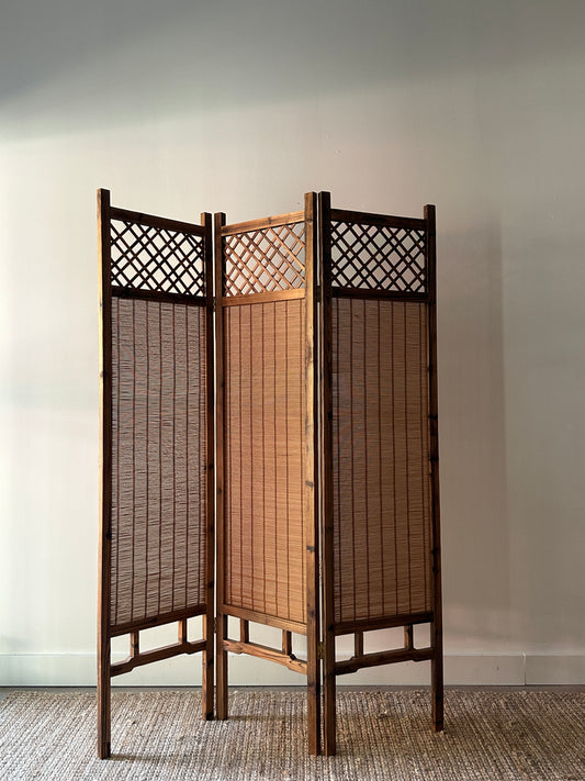 Lattice three paneled room divider