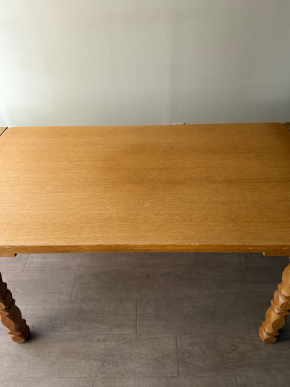 Danish oak dining table with extensions