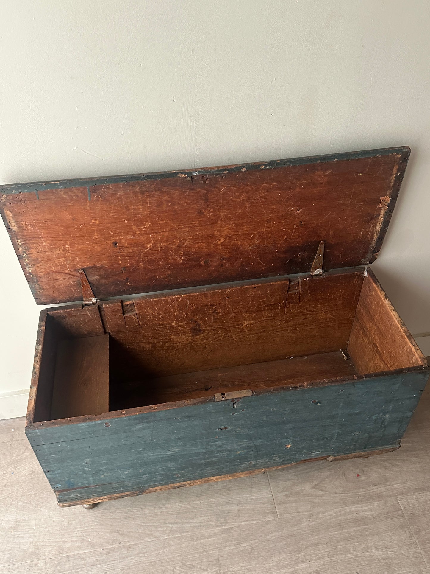 Blue painted chest
