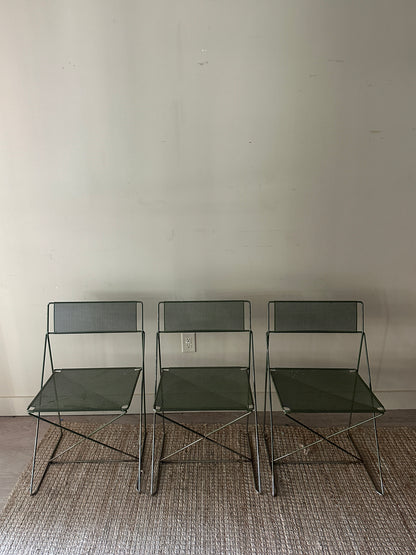 Niels Jorgen Haugesen metal chairs. Sold individually.