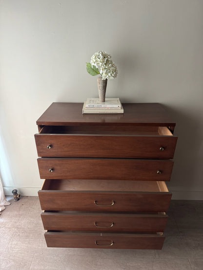Walnut tallboy dresser