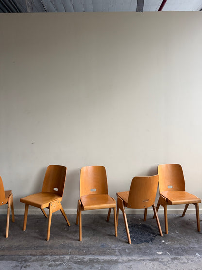 German Casala plywood bistro chairs. Sold in pairs.