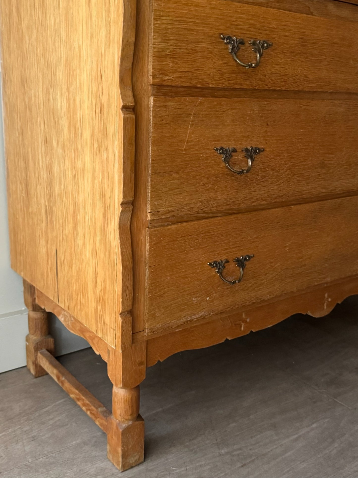 Danish oak secretary bookcase