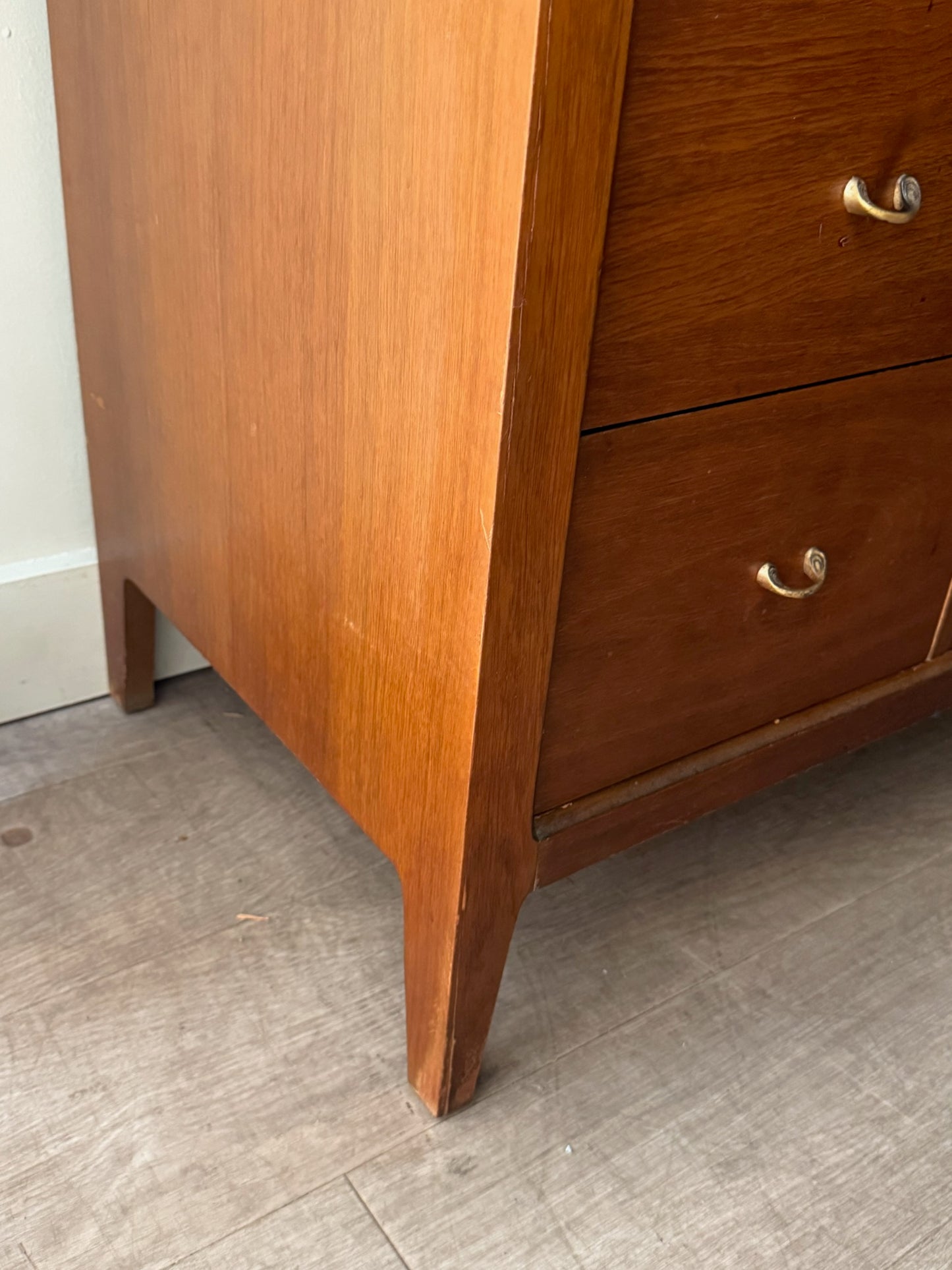 Walnut and brass dresser
