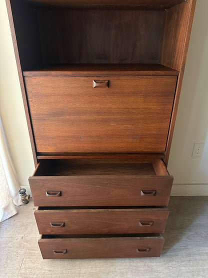 Walnut secretary shelf
