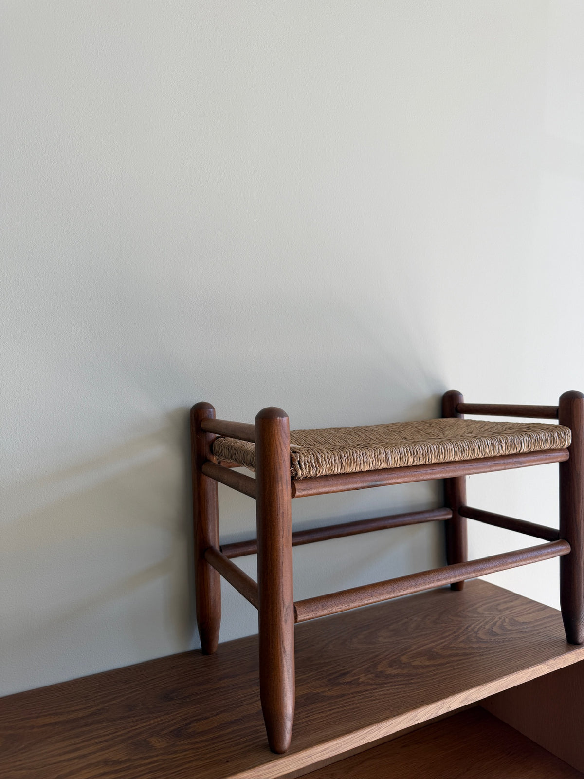 Pine rush footstools (left)