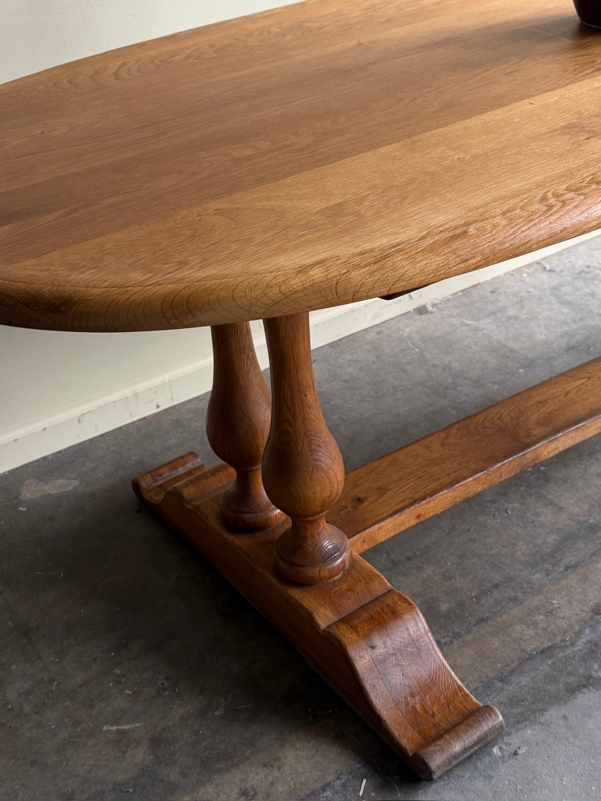 Oval oak dining table