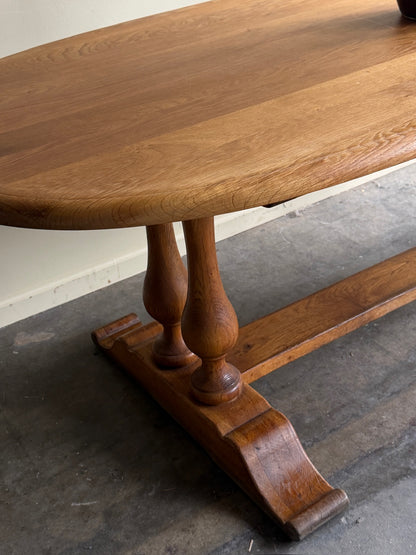 Oval oak dining table