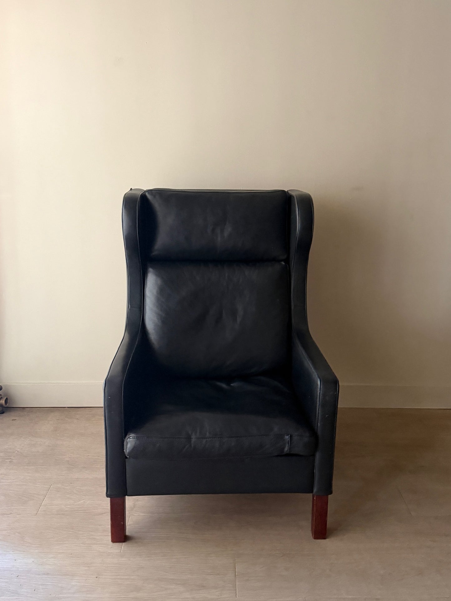 Skalma Danish leather wingback lounge chair