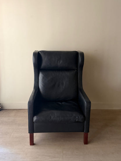 Skalma Danish leather wingback lounge chair