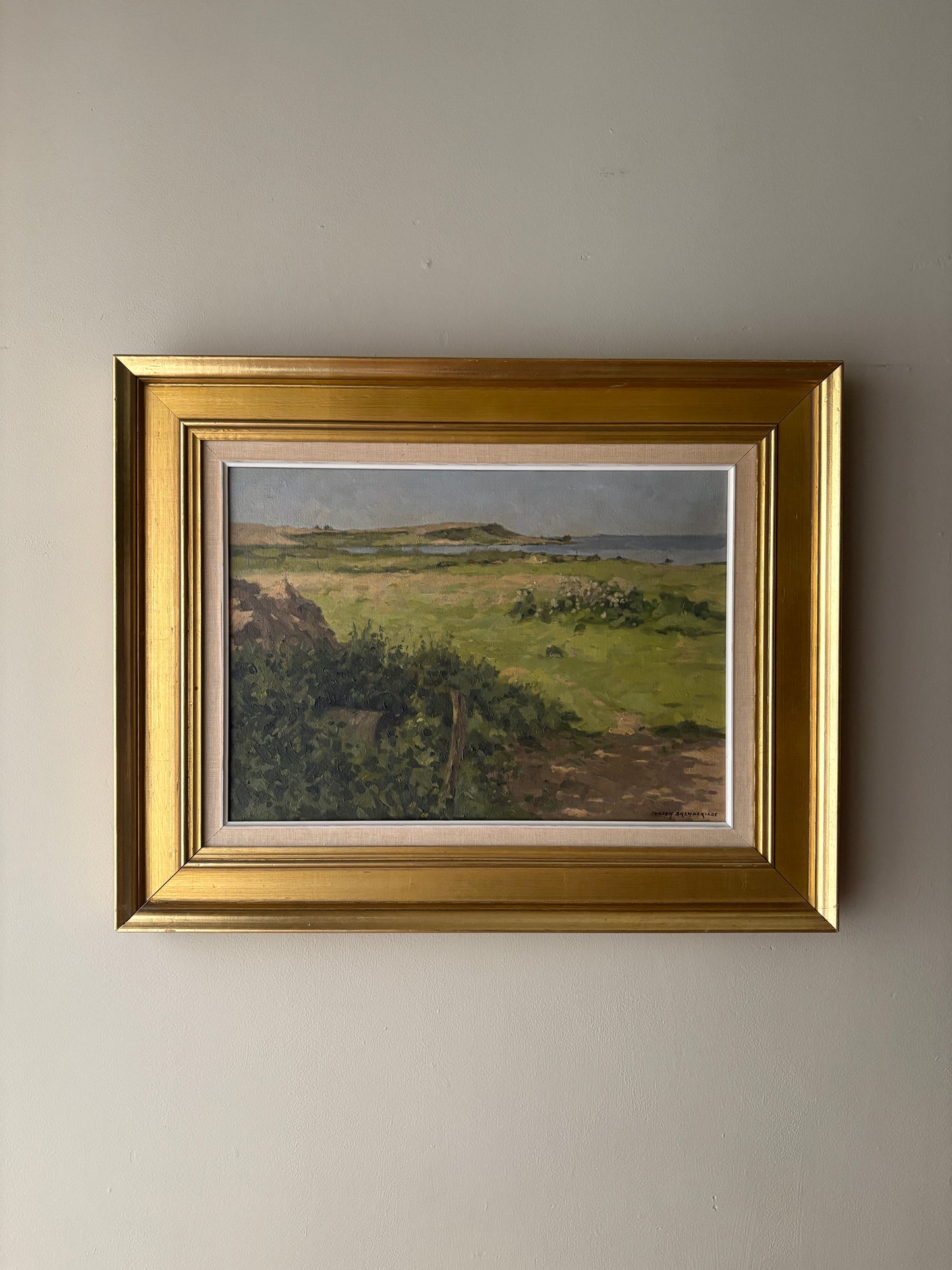 Landscape by Jorgen Brendekilde (1920-1993). Signed.