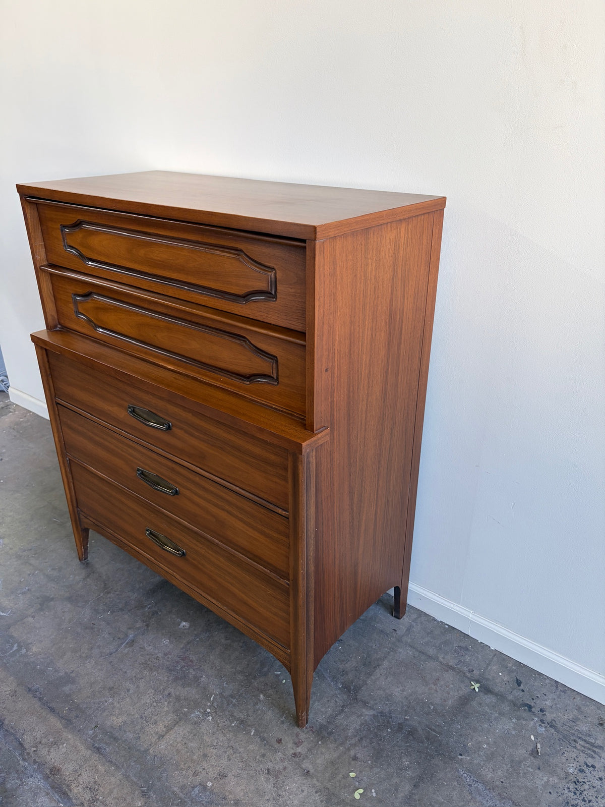 Walnut Five Drawer Tallboy