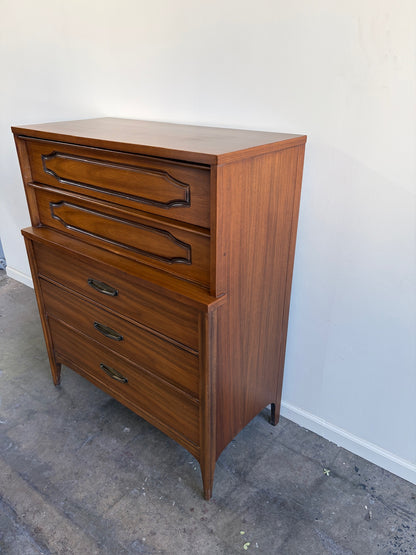 Walnut Five Drawer Tallboy