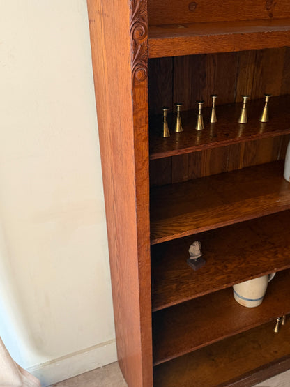 Golden oak bookcase