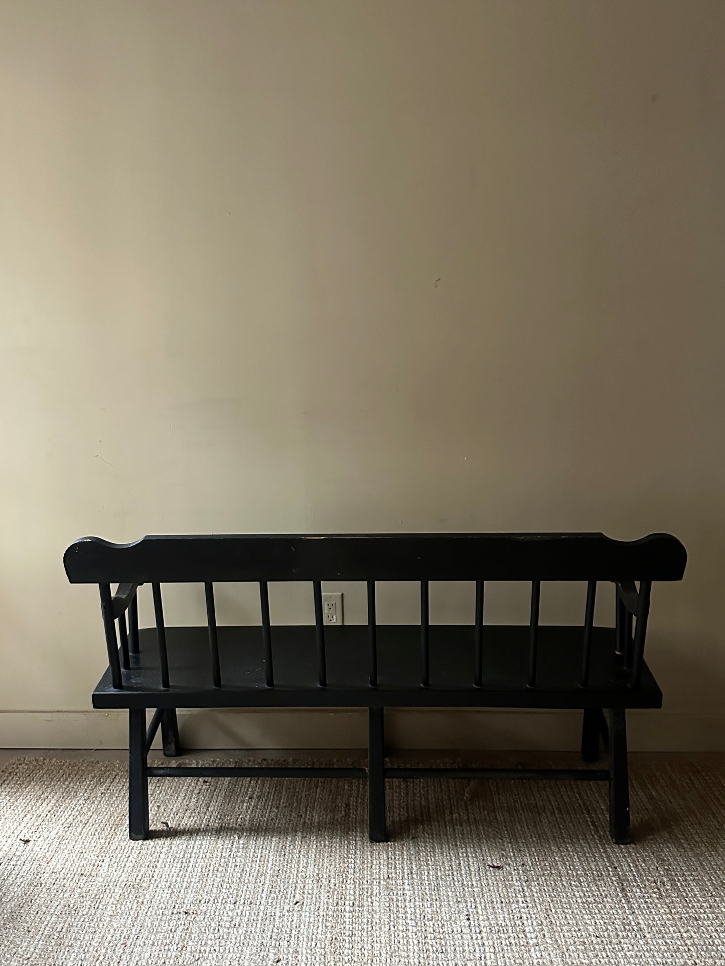 Black painted farm bench