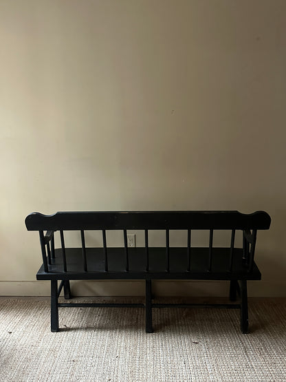 Black painted farm bench