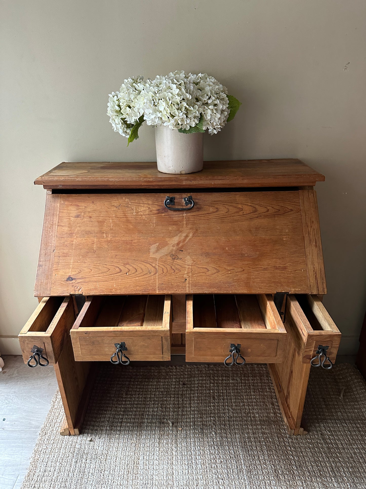 Pine secretary desk