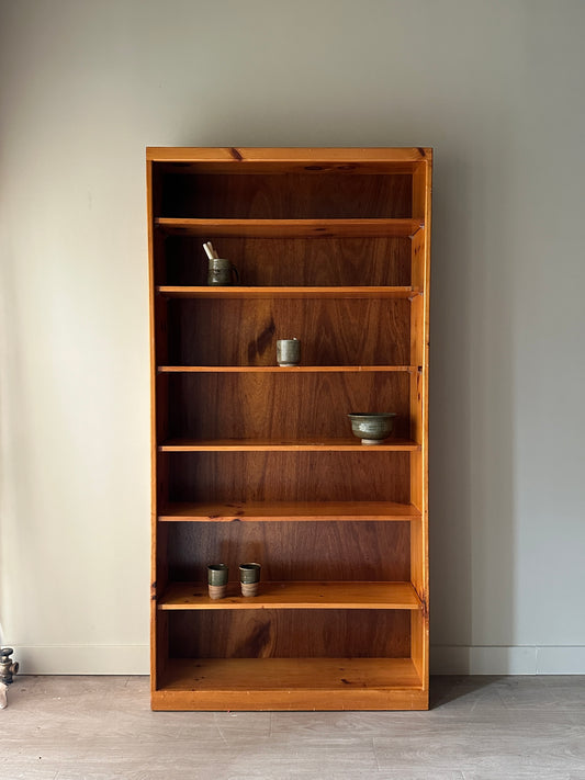 Tall pine bookcase