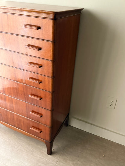 Scandinavian mahogany tallboy dresser