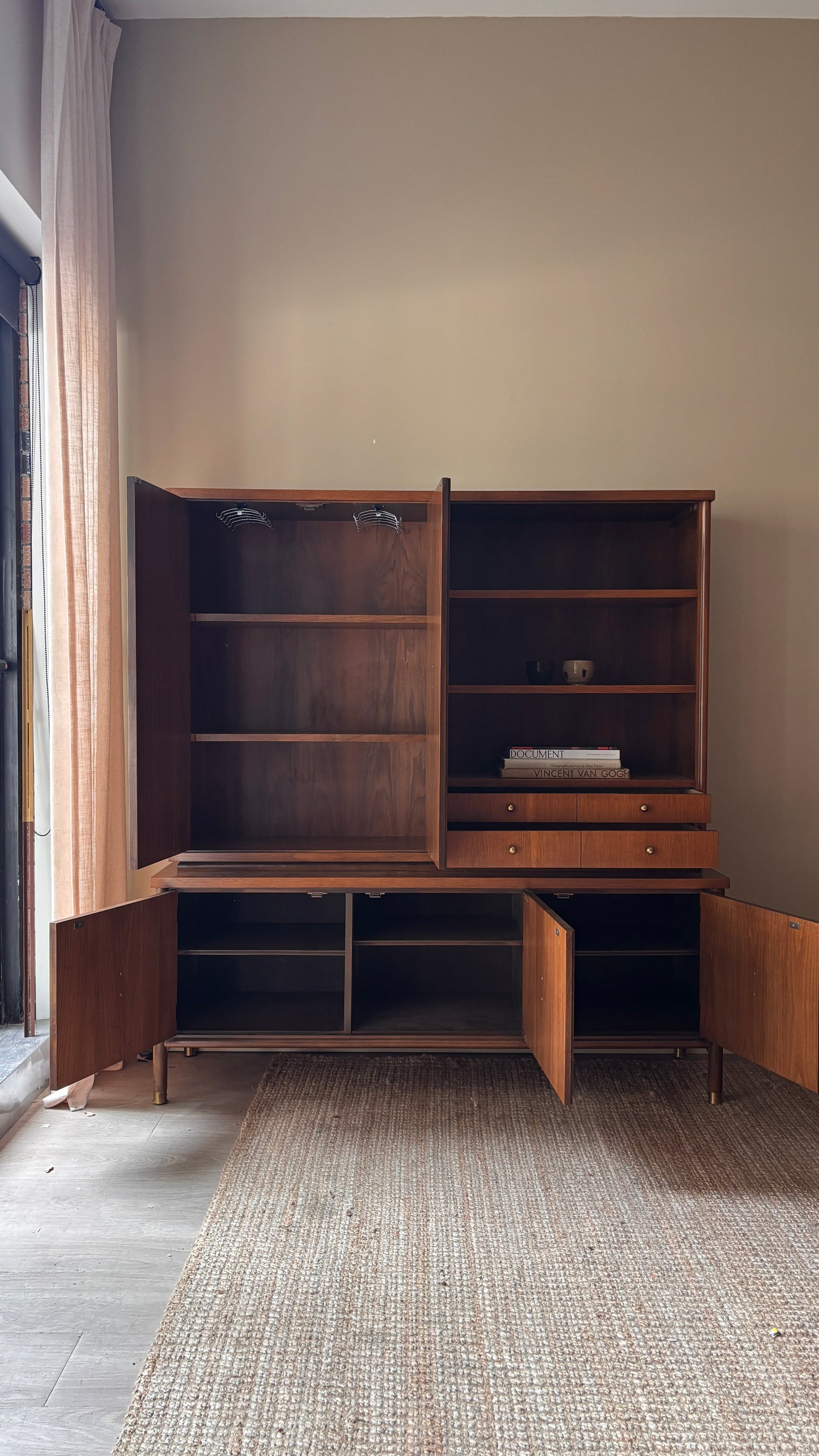 Walnut One Piece Hutch