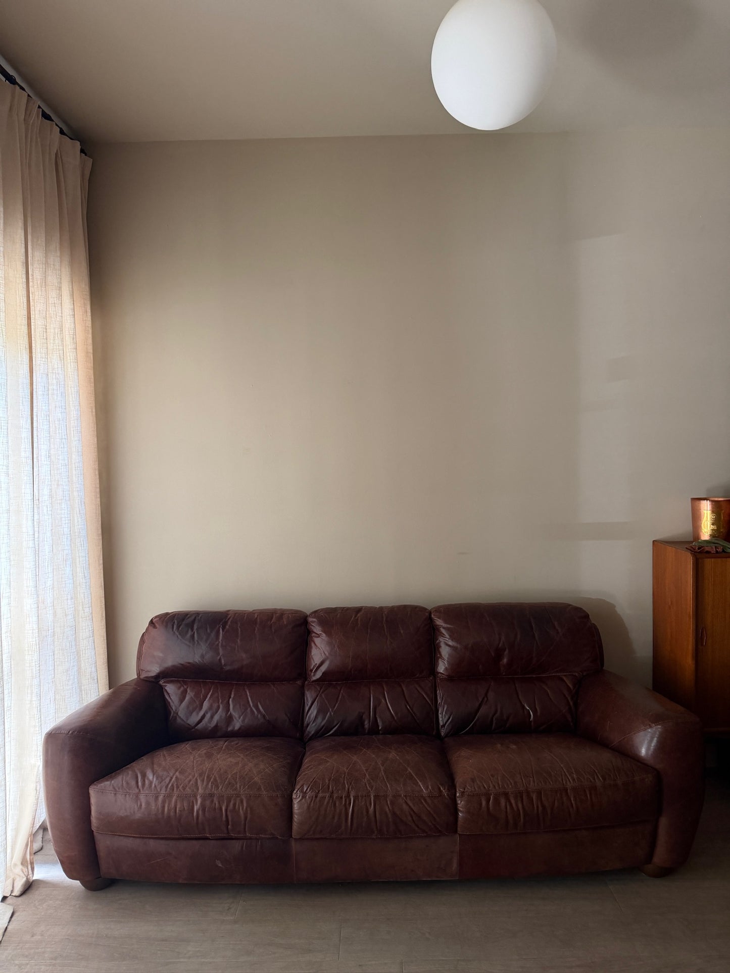 Italian brown leather sofa
