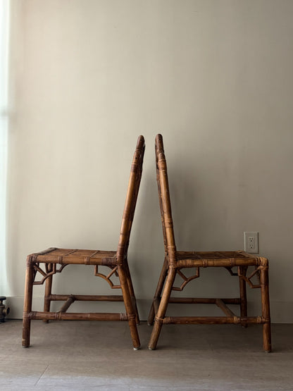 Bamboo dining chairs. Sold as a pair.