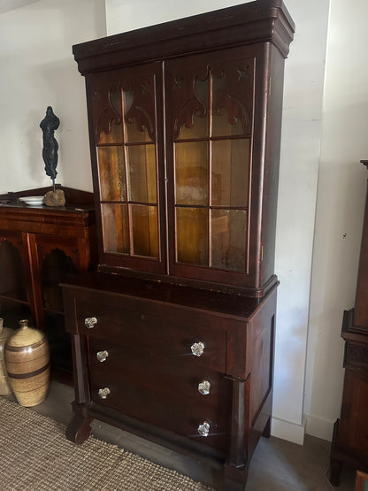 Mahogany hutch as is