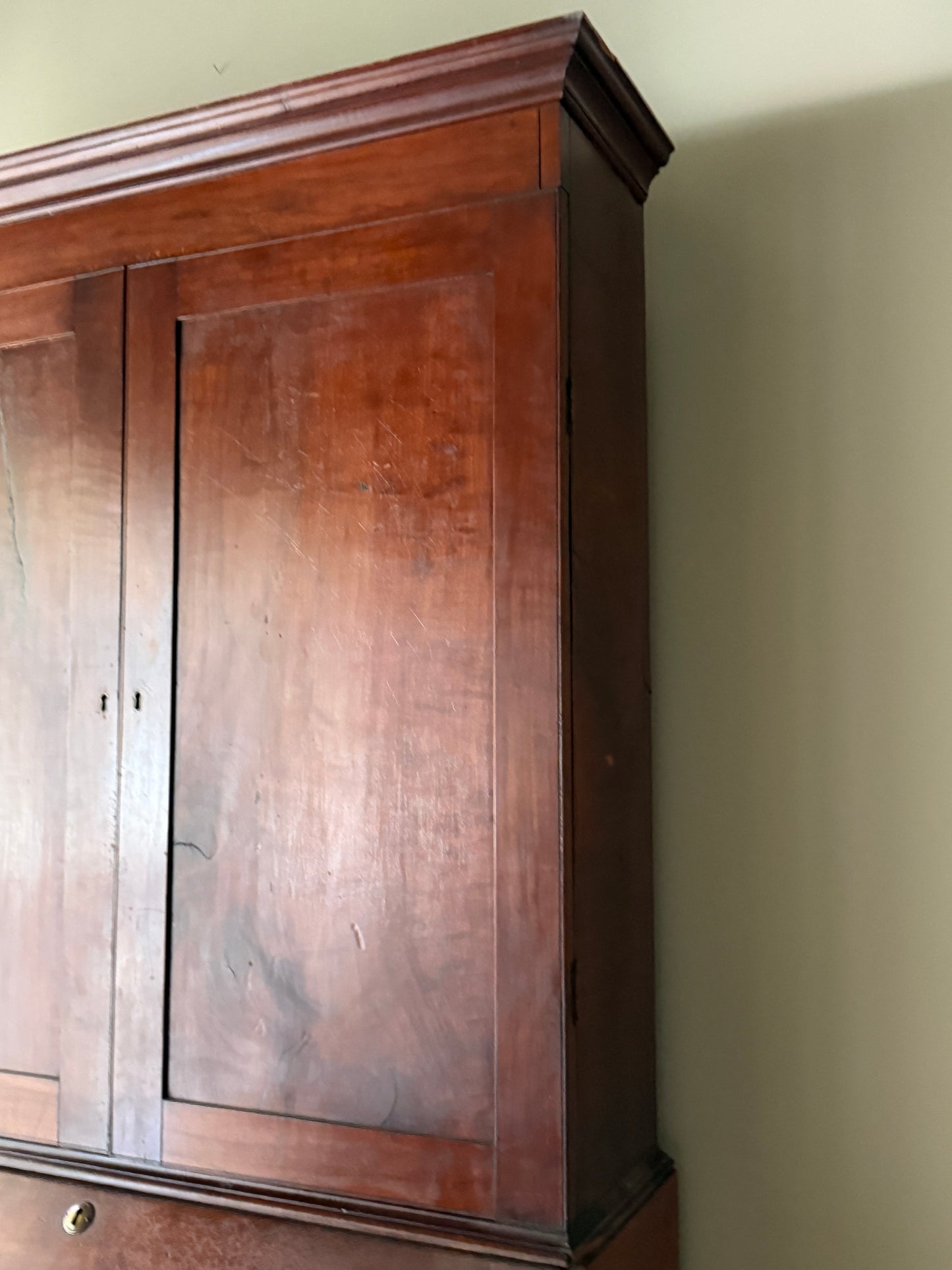 Cherry secretary hutch