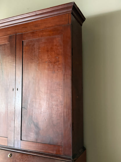 Cherry secretary hutch