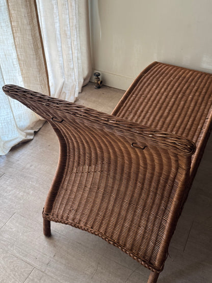 Wicker chaise lounge