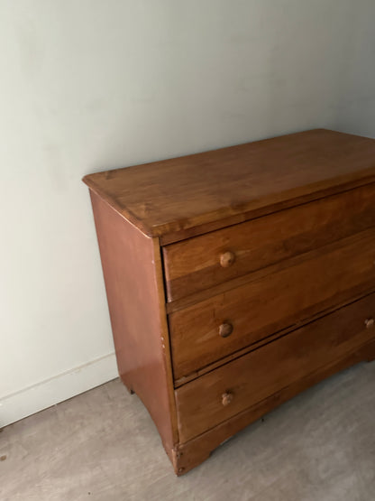 Maple three drawer dresser