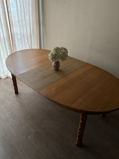 Danish oak dining table with extension