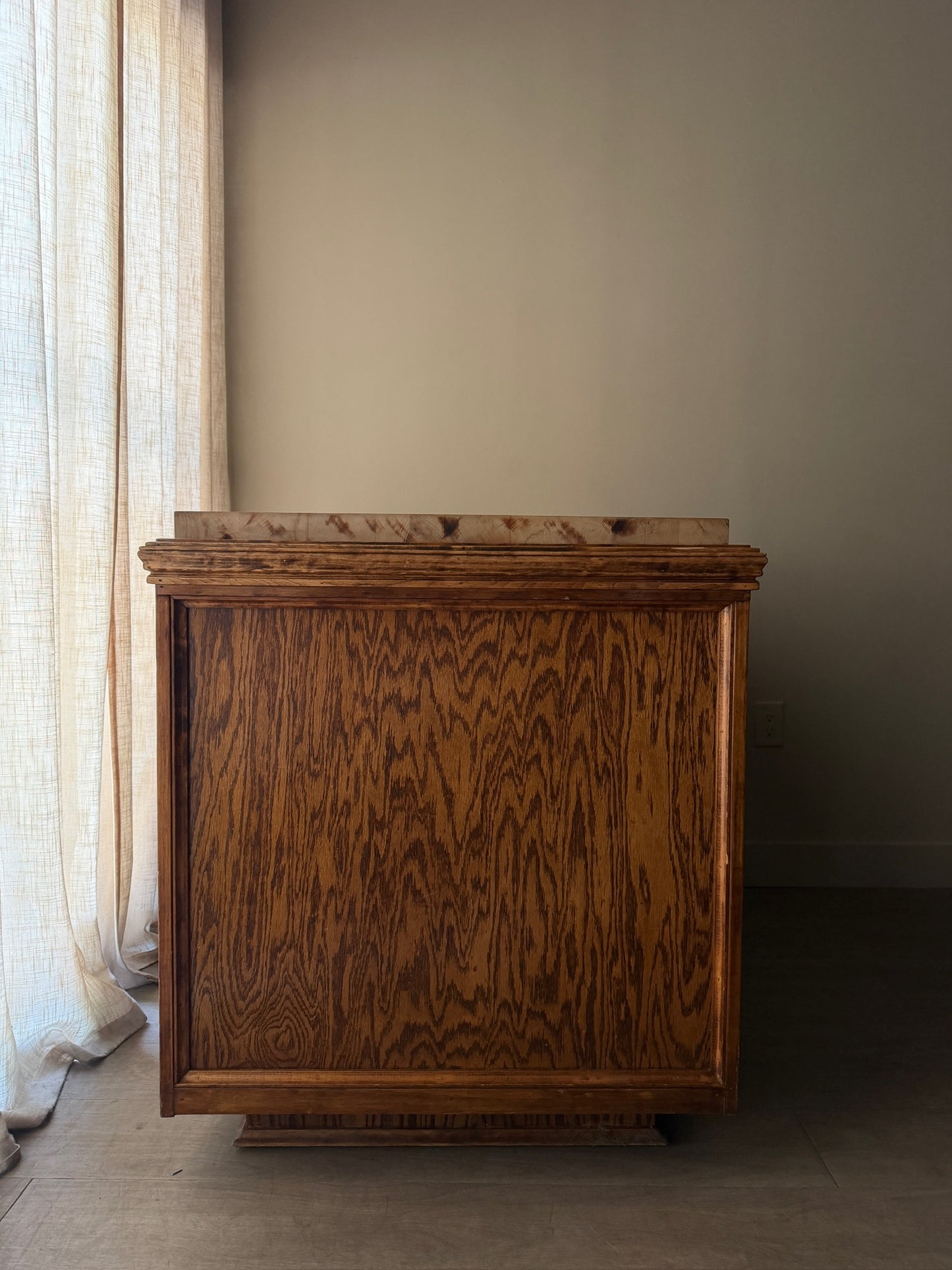 Oak mercantile table/island with butcher block top
