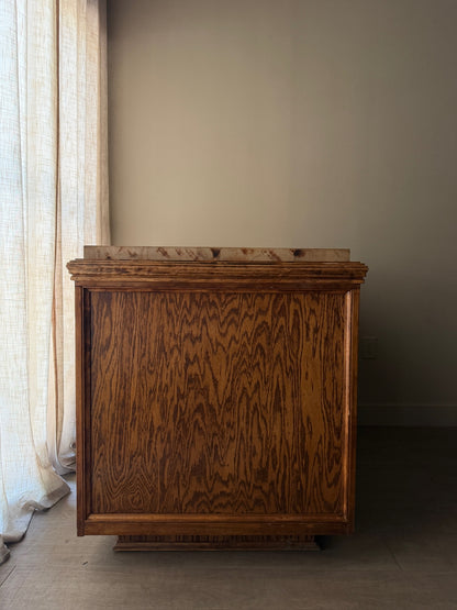 Oak mercantile table/island with butcher block top