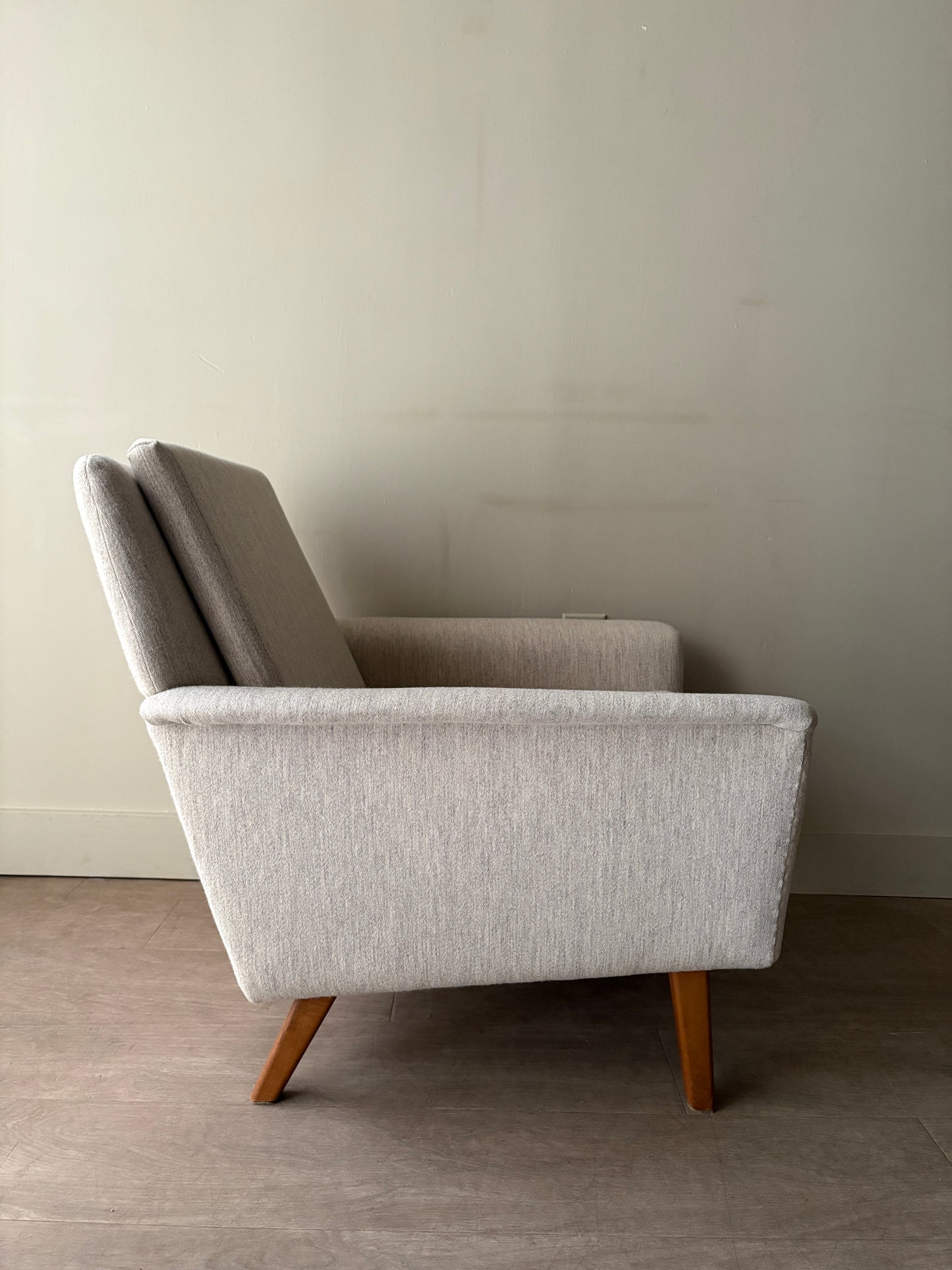 Swedish oatmeal striped lounge chair