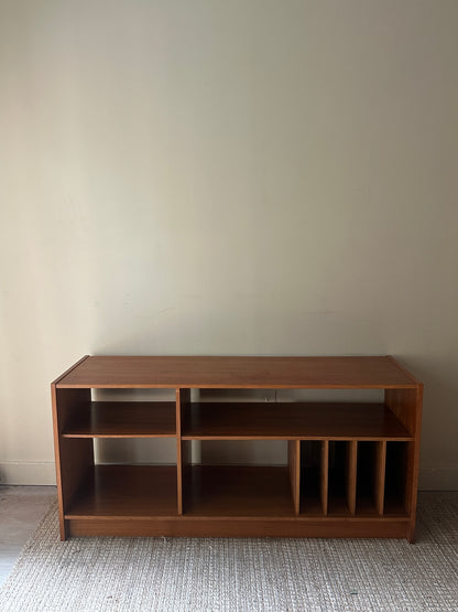 Teak record console