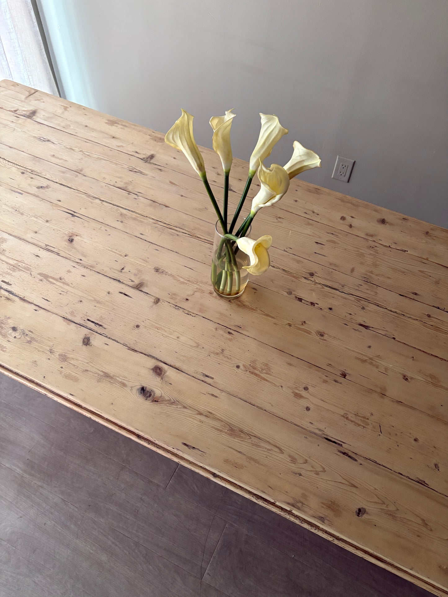 Gustavian Swedish waxed pine farm table