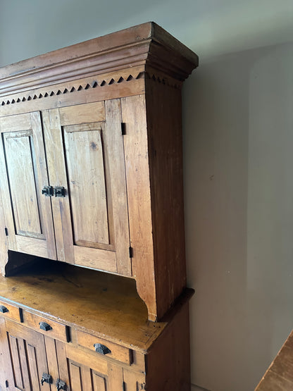 Two piece pine hutch