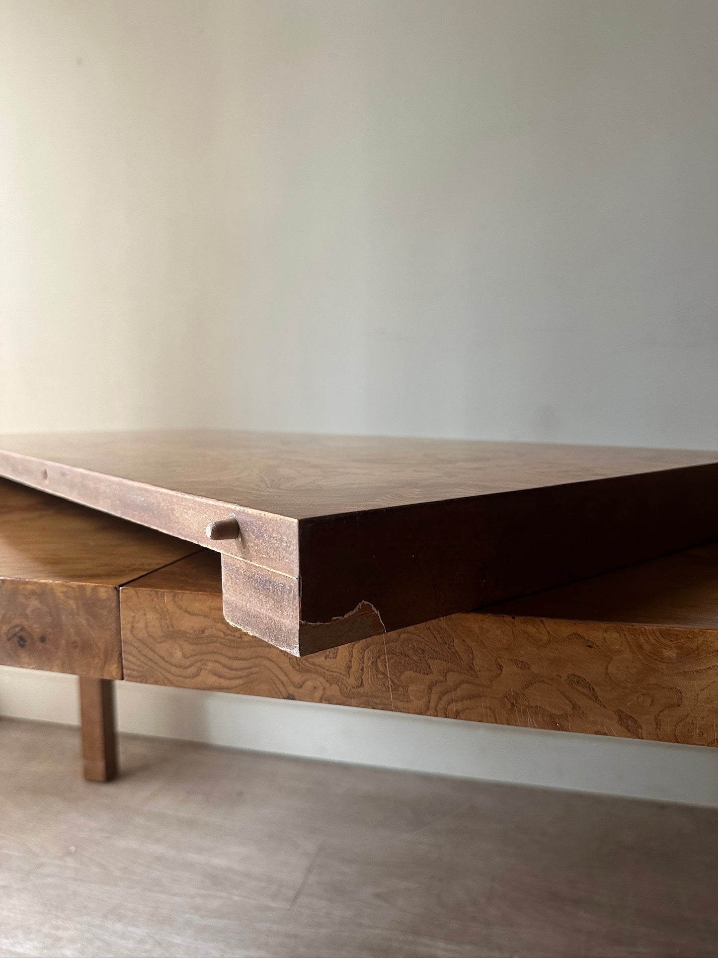 Lane Burlwood dining table with extension