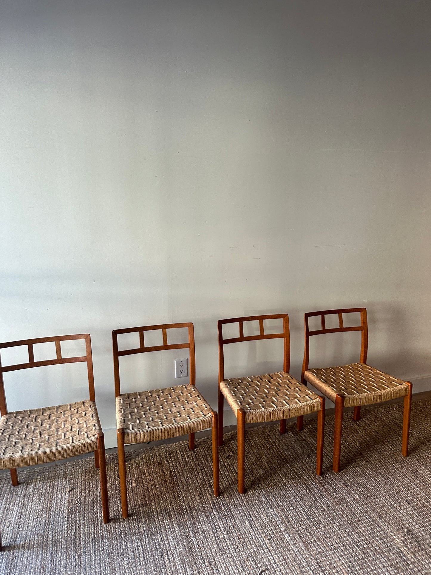 Danish teak dining chairs. Sold individually.