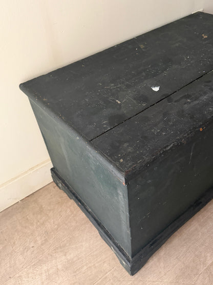 Green painted pine chest