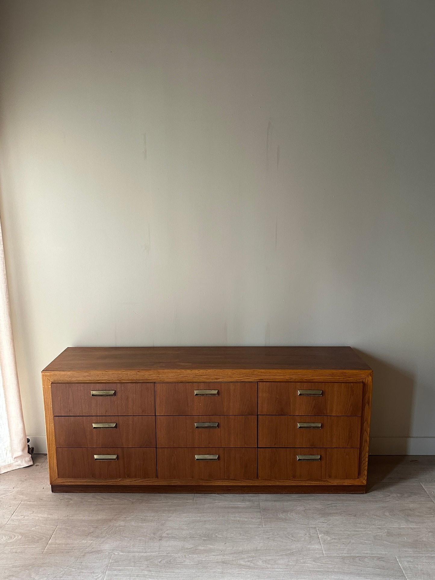 Walnut 9 drawer dresser