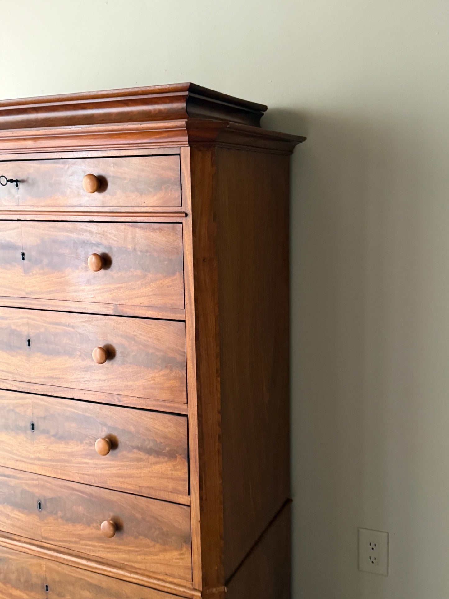 Scandinavian mahogany tallboy dresser