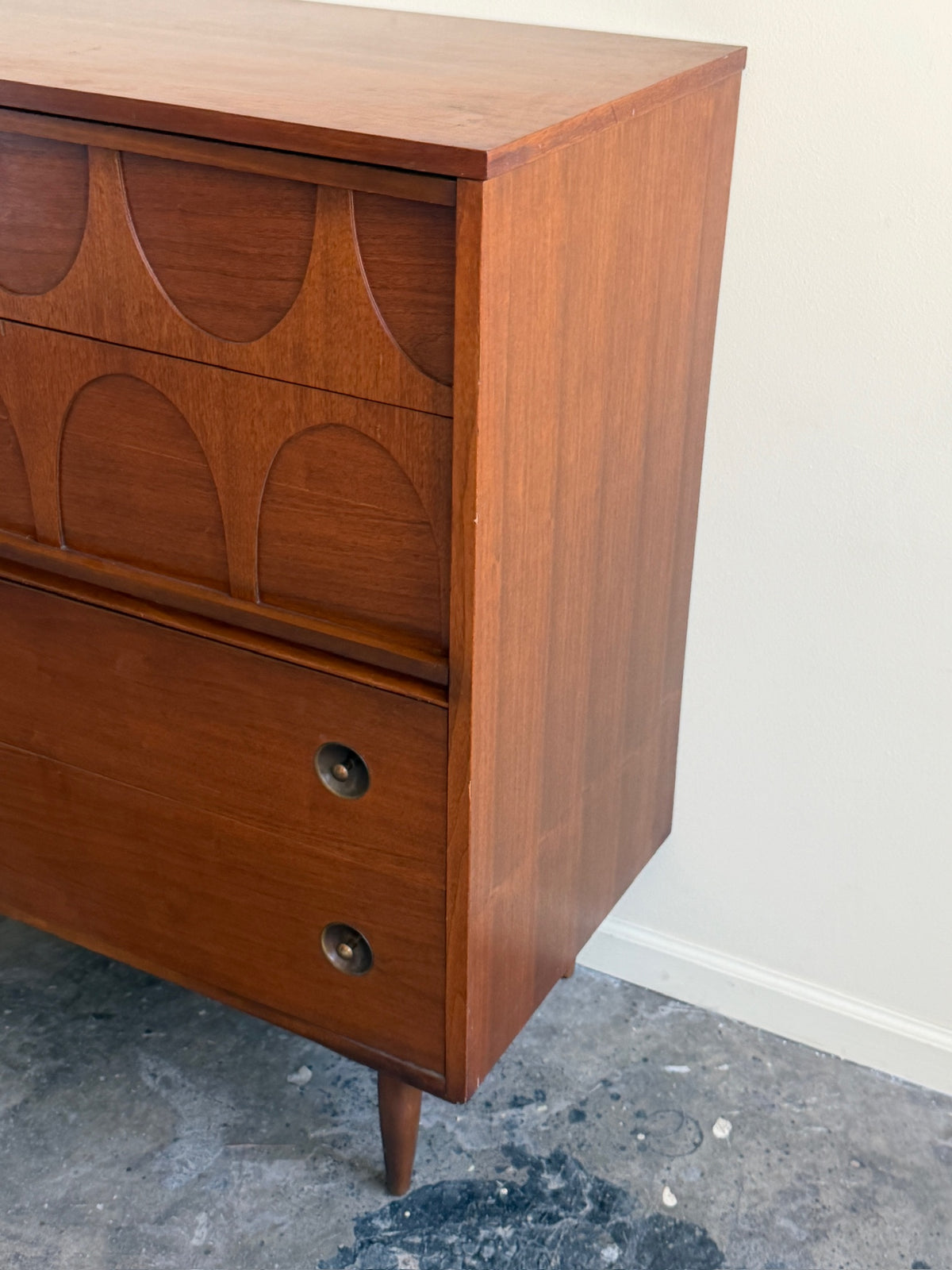 Walnut tallboy dresser